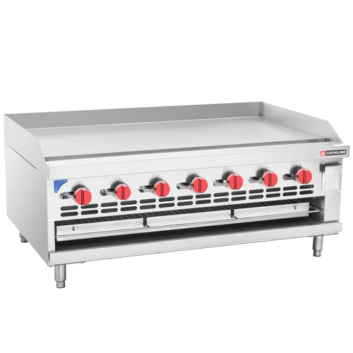 Cookline RGB-48M 48-Inch Gas Raised Griddle Broiler Combo - 126,000 BTU