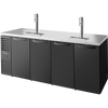True TDR92-RISZ1-L-B-SSSS-1 Reach-In Single Zone Refrigerator with Left Side Refrigeration System. Black Exterior and Solid Swing Doors