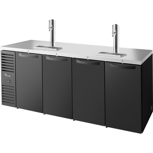 True TDR92-RISZ1-L-B-SSSS-1 Reach-In Single Zone Refrigerator with Left Side Refrigeration System. Black Exterior and Solid Swing Doors