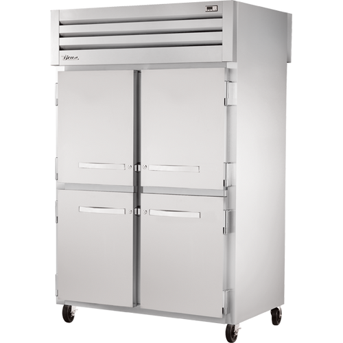 True STA2RPT-4HS-2G-HC Pass-Thru Solid Half Front/Glass Rear Swing Doors Refrigerator