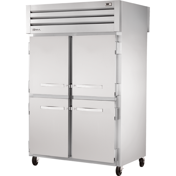 True STA2RPT-4HS-2G-HC Pass-Thru Solid Half Front/Glass Rear Swing Doors Refrigerator