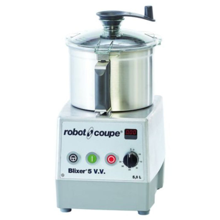 Robot Coupe BLIXER5VV Variable-Speed 5.5 Liter Capacity 300 To 3,500 RPM Commercial Blender / Mixer / Food Processor With Stainless Steel Bowl With Handle, 120V 2 HP
