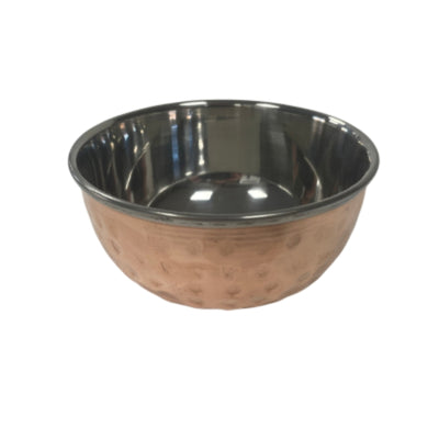 Elegant Copper and Stainless Steel Hammered Katori Bowl for Dining and Serving
