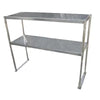 Serv-Ware OS-4E-CWP 48" Table-Mounted Double Overshelf – Stainless Steel Work Table Storage Shelf