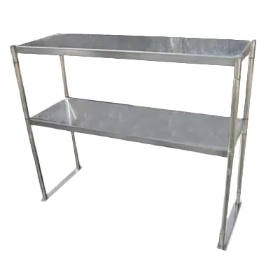 Serv-Ware OS-6E-CWP 72" Table-Mounted Double Overshelf – Stainless Steel Work Table Storage Shelf
