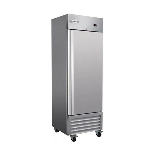 Serv-Ware RR1-19-HC 26" Single-Section Reach-In Refrigerator, 19 Cu. Ft., Aluminum Interior