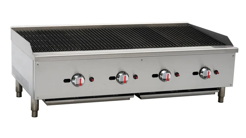 Serv-Ware SCBS-48-LP Gas Griddle & Charbroiler Combo – 48" Floor Model, Liquid Propane