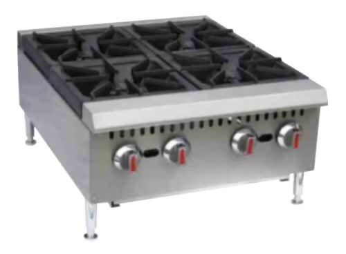 Serv-Ware SHPS-24-LP Gas Hot Plate / Charbroiler – 24" Floor Model, 4 Burners, Liquid Propane