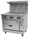 Serv-Ware SWER-36 Electric Restaurant Range – 36" 6 Burner Range with Oven, 208/240V Commercial Unit