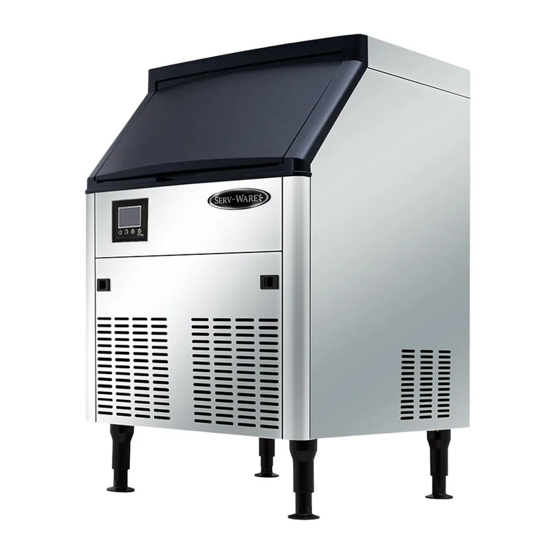 Serv-Ware SWUC-210F Cube-Style Undercounter Ice Maker with Bin – 210 lb Production, Full Cube Commercial Ice Machine