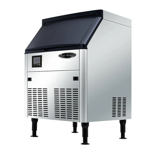 Serv-Ware SWUC-280H Cube-Style Undercounter Ice Maker with Bin – 280 lb Production, Half Cube Commercial Ice Machine