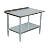 Serv-Ware 30" x 48" Stainless Steel Work Table with Backsplash – NSF Commercial Restaurant Kitchen Prep Table, Open Base Heavy Duty Food Prep Station (T3048CWP-4-T-V)