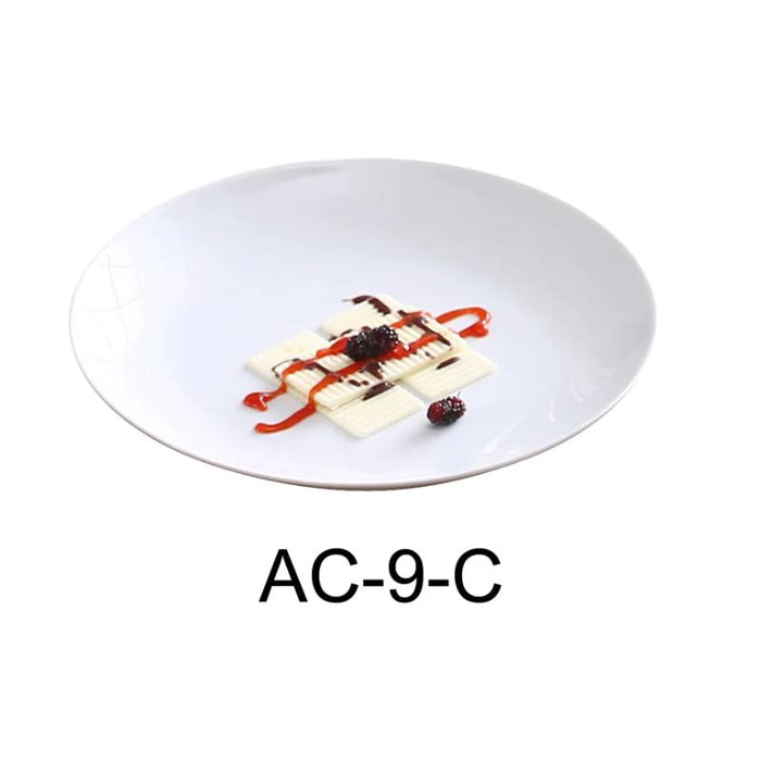 Yanco AC-9-C 9" Coupe Plate, Porcelain, Super White Pack of 24 ( 2 Dz )