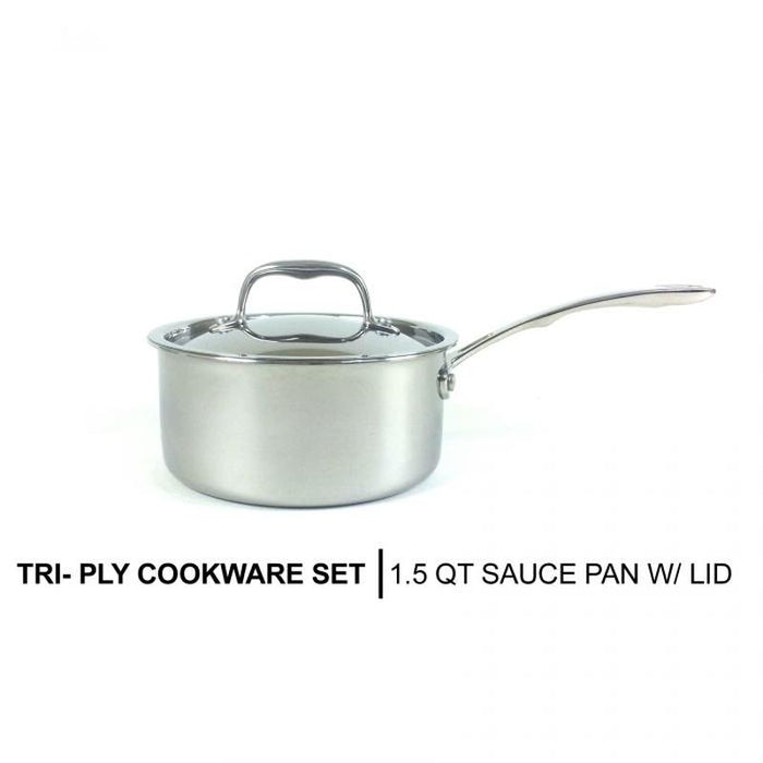 Thundergroup TRI-PLY COOKWARE, 7PIECES SET
SAUCE PAN W/ LID, 1.5QT
SAUCE PAN W/ LID, 2.0QT
STOCKPOT W/ LID, 6QT
SAUTE PAN W/O LID, 2.5QT