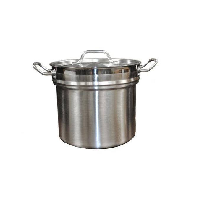 Thundergroup 16 qt Double Boiler (3 PC/SET), Stainless Steel, Encapsulated Base, Standard Electric, Gas Cooktop, Halogen & Induction Ready