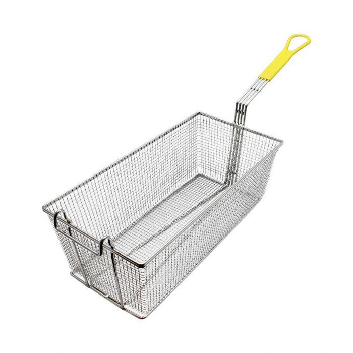 Thundergroup 17" X 8 1/4" X 6", FRY BASKET, W/ YELLOW HANDLE