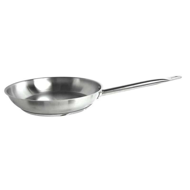 Thundergroup 11" Diameter Fry Pan, Stainless Steel, Encapsulated Base, Dishwasher Safe, Standard Electric, Gas Cooktop, Halogen & Induction Ready, Oven Safe, Heavy-Duty, NSF