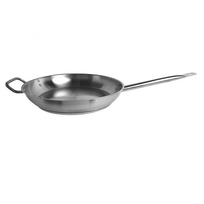 Thundergroup 12" Diameter Fry Pan, Stainless Steel, Encapsulated Base, Dishwasher Safe, Standard Electric, Gas Cooktop, Halogen & Induction Ready, Oven Safe, Heavy-Duty, NSF