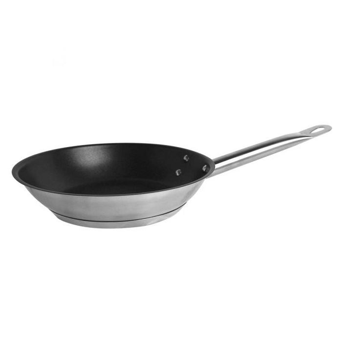 Thundergroup 8" Diameter Non-Stick Fry Pan, Stainless Steel with Quantum 2 Coating, Encapsulated Base, Dishwasher Safe, Standard Electric, Gas Cooktop, Halogen & Induction Ready, Oven Safe to 500F, Heavy-Duty, NSF
