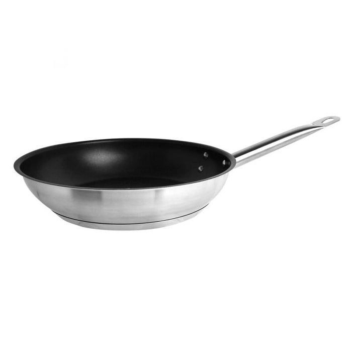 Thundergroup 9-1/2" Diameter Non-Stick Fry Pan, Stainless Steel with Quantum 2 Coating, Encapsulated Base, Dishwasher Safe, Standard Electric, Gas Cooktop, Halogen & Induction Ready, Oven Safe to 500F, Heavy-Duty, NSF