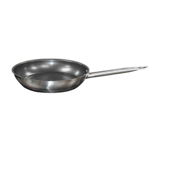 Thundergroup 11" Diameter Non-Stick Fry Pan, Stainless Steel with Quantum 2 Coating, Encapsulated Base, Dishwasher Safe, Standard Electric, Gas Cooktop, Halogen & Induction Ready, Oven Safe to 500F, Heavy-Duty, NSF
