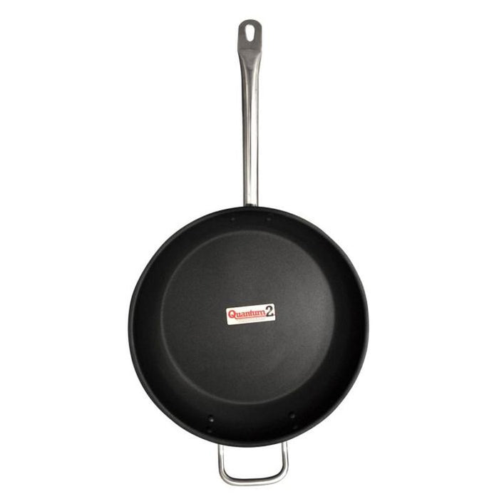Thundergroup 12" Diameter Non-Stick Fry Pan, Stainless Steel with Quantum 2 Coating, Encapsulated Base, Dishwasher Safe, Standard Electric, Gas Cooktop, Halogen & Induction Ready, Oven Safe to 500F, Heavy-Duty, NSF