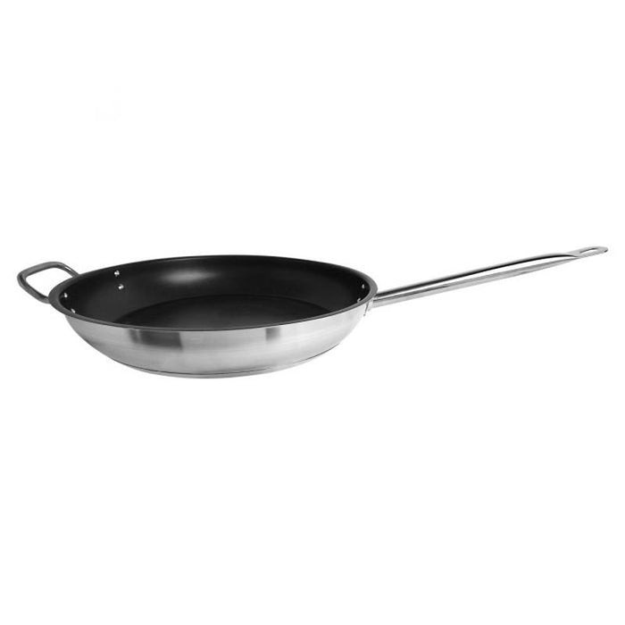 Thundergroup 14" Diameter Non-Stick Fry Pan, Stainless Steel with Quantum 2 Coating, Encapsulated Base, Dishwasher Safe, Standard Electric, Gas Cooktop, Halogen & Induction Ready, Oven Safe to 500F, Heavy-Duty, NSF