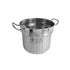 Thundergroup 12 qt Pasta Cooker with Lid, Stainless Steel, Encapsulated Base, Dishwasher Safe, Standard Electric, Gas Cooktop, Halogen & Induction Ready, Oven Safe, Heavy-Duty, NSF