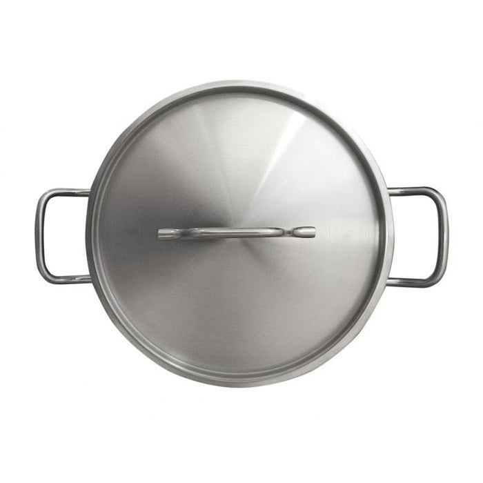 Thundergroup 12 qt, 11-5/8" Diameter Stock Pot with Lid, Stainless Steel, Encapsulated Base, Dishwasher Safe, Standard Electric, Gas Cooktop, Halogen & Induction Ready, Oven Safe, Heavy-Duty, NSF