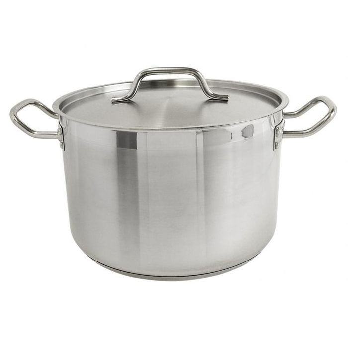 Thundergroup 12 qt, 11-5/8" Diameter Stock Pot with Lid, Stainless Steel, Encapsulated Base, Dishwasher Safe, Standard Electric, Gas Cooktop, Halogen & Induction Ready, Oven Safe, Heavy-Duty, NSF