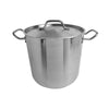 Thundergroup 16 qt, 11-1/2" Diameter Stock Pot with Lid, Stainless Steel, Encapsulated Base, Dishwasher Safe, Standard Electric, Gas Cooktop, Halogen & Induction Ready, Oven Safe, Heavy-Duty, NSF