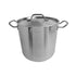 Thundergroup 16 qt, 11-1/2" Diameter Stock Pot with Lid, Stainless Steel, Encapsulated Base, Dishwasher Safe, Standard Electric, Gas Cooktop, Halogen & Induction Ready, Oven Safe, Heavy-Duty, NSF