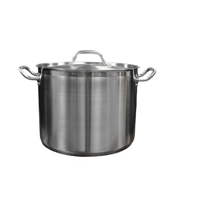 Thundergroup 24 qt, 14" Diameter Stock Pot with Lid, Stainless Steel, Encapsulated Base, Dishwasher Safe, Standard Electric, Gas Cooktop, Halogen & Induction Ready, Oven Safe, Heavy-Duty, NSF