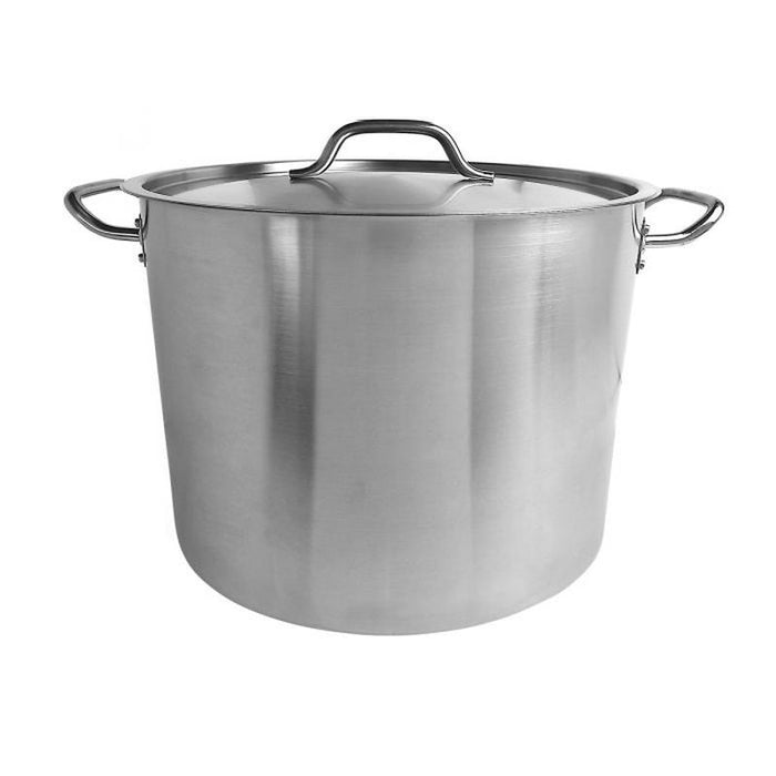 Thundergroup 32 qt, 15" Diameter Stock Pot with Lid, Stainless Steel, Encapsulated Base, Dishwasher Safe, Standard Electric, Gas Cooktop, Halogen & Induction Ready, Oven Safe, Heavy-Duty, NSF