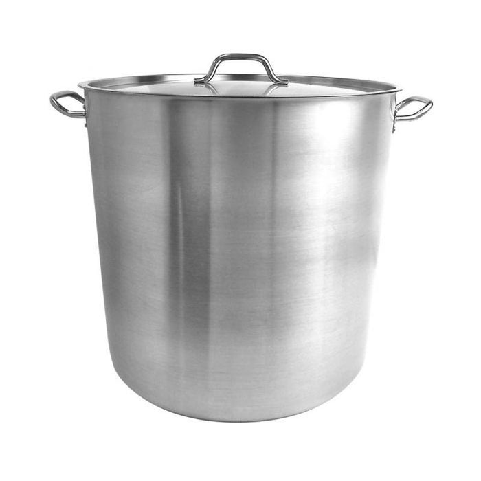 Thundergroup 100 qt, 20-1/2" Diameter Stock Pot with Lid, Stainless Steel, Encapsulated Base, Dishwasher Safe, Standard Electric, Gas Cooktop, Halogen & Induction Ready, Oven Safe, Heavy-Duty, NSF