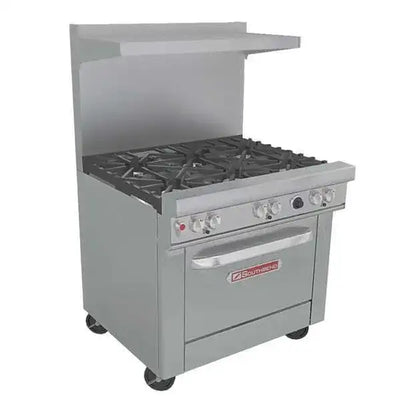 Southbend Ultimate Range, Gas, 36″, 3 Star/Sauté Burners In Front, 3 Non-Clog Burners, Standard Grates, Convection Oven Base – Natural Gas, 230000 Total BTU – 4364A