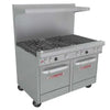 Southbend Restaurant Gas Range, 48" W with 8 (2) Space Saver Ovens and Manual Controls, - 323,000 BTU – 4482EE-5L