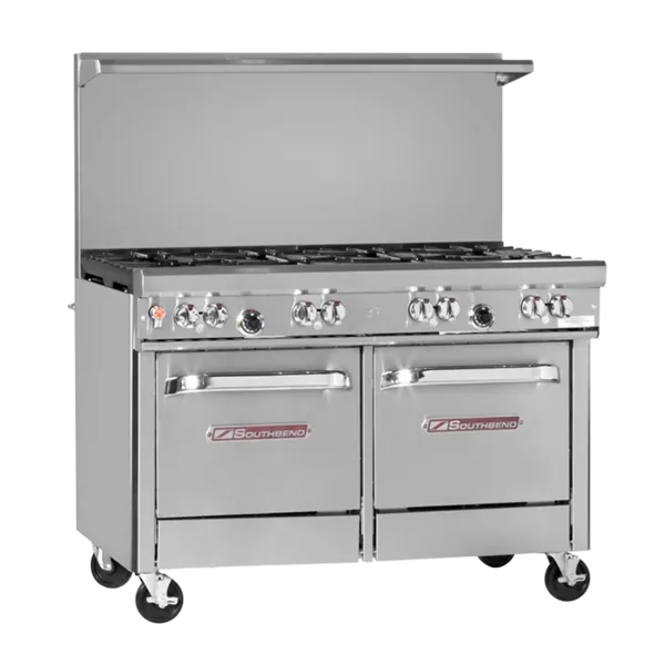 Southbend Restaurant Gas Range, 48" W with 8 (2) Space Saver Ovens and Manual Controls, - 323,000 BTU – 4482EE-6L