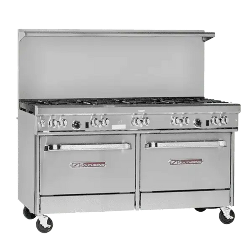Southbend Restaurant Gas Range, 60" W with 4 Burners (1) 24" Charbroiler and (2) Standard Ovens - 314,000 BTU – 4607DD-2CL
