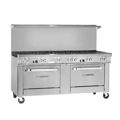 Southbend Restaurant Gas Range, 72" W with 6 Burners (1) 36" Charbroiler and (2) Standard Ovens - 384,000 BTU – 4721DD-3CL