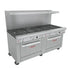 Southbend Restaurant Gas Range, 72" W with 6 Burners (1) 36" Charbroiler and (2) Standard Ovens - 384,000 BTU – 4721DD-3CR