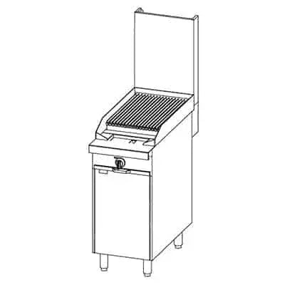 Southbend Platinum Sectional, Gas, 16″, 16″ Charbroiler, Cabinet Base – Natural Gas, 40000 Total BTU - P16C-C