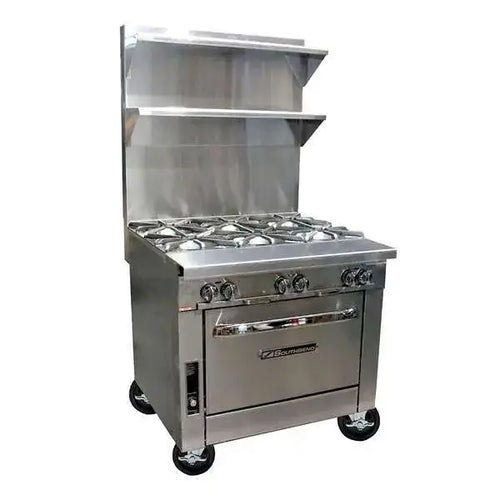 Southbend Platinum Sectional, Gas, 36″, 6 Non-Clog Burners, Convection Oven – Natural Gas, 255000 Total BTU - P36A-BBB