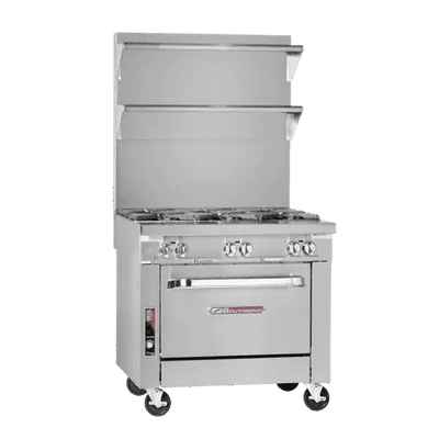 Southbend Commercial Range, 36" W with 6 Burners and Cabinet Base, 210,000 BTU - P36C-BBB-SU