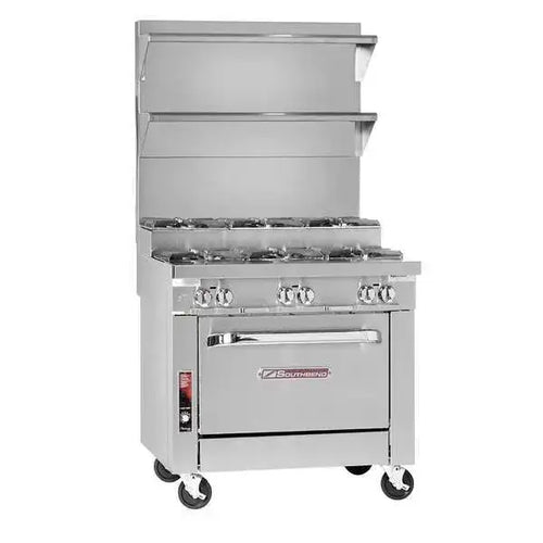 Southbend Commercial Range, 36" W with 6 Burners and Standard Oven, 255,000 BTU - P36D-BBB-SU
