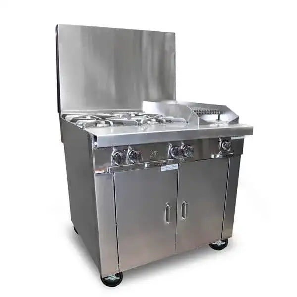Southbend Commercial Range, 36" W with 4 Burners (1) 12" Charbroiler and Standard Oven - 217,000 BTU – P36D-BBC