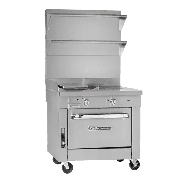 Southbend Commercial Range, 36" W with (1) 24" Griddle & (1) 12" Charbroiler and Standard Oven - 96,000 BTU – P36D-TTC