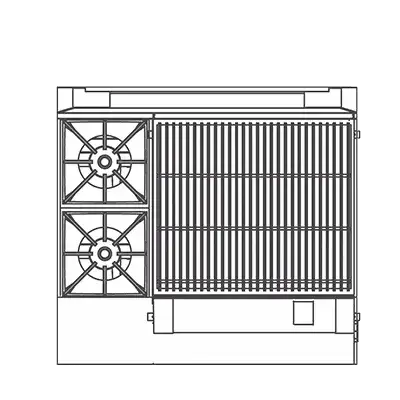 Southbend Commercial Range, 36" W with 2 Burners (1) 24" Griddle and Modular Base - 134,000 BTU – P36N-BCC