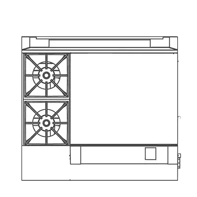Southbend Commercial Range, 36" W with 2 Burners (1) 24" Griddle and Modular Base - 134,000 BTU – P36N-BGG