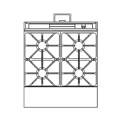 Southbend Commercial Range, 36" W with 4 Burners and Modular Base, 180,000 BTU - P36N-XX